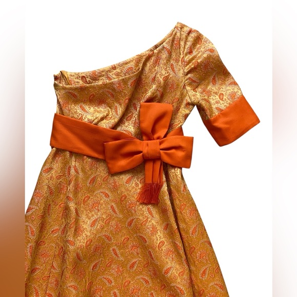 Mint 60’s Empire Waist One Shoulder Floral Brocade Tapestry Draped Maxi S Stun - Picture 3 of 16